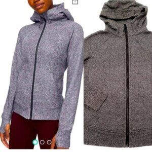 Lululemon Scuba Full Zip Hoodie IV Luminesce Splatter White Black  10